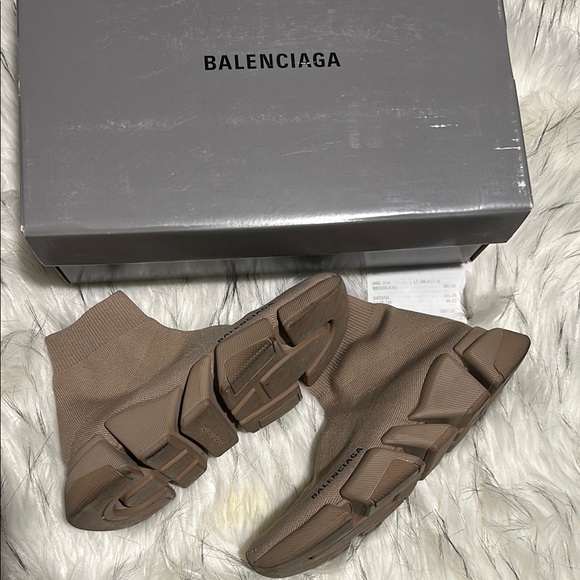 Balenciaga Tan Sock Sneakers - Picture 1 of 2